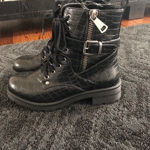 MIA black leather booties